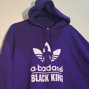 Purple Hoodie with Bold White Graphic
